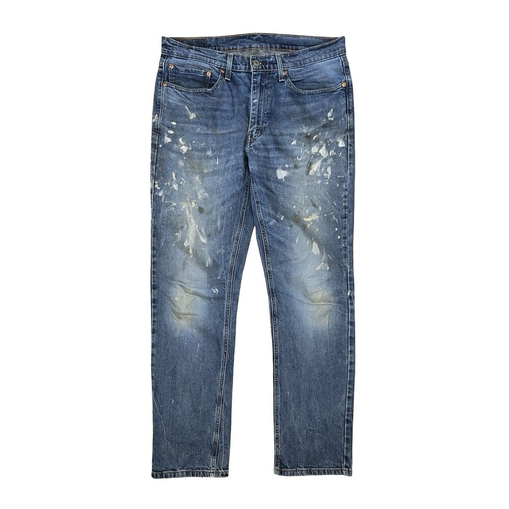 Levi's 541 Men’s Athletic Taper Stretch Denim Jeans Blue Paints Splatter 34x34